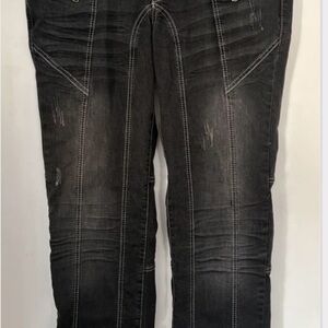 Men's Black Distressed Jeans urban addiction taille 30